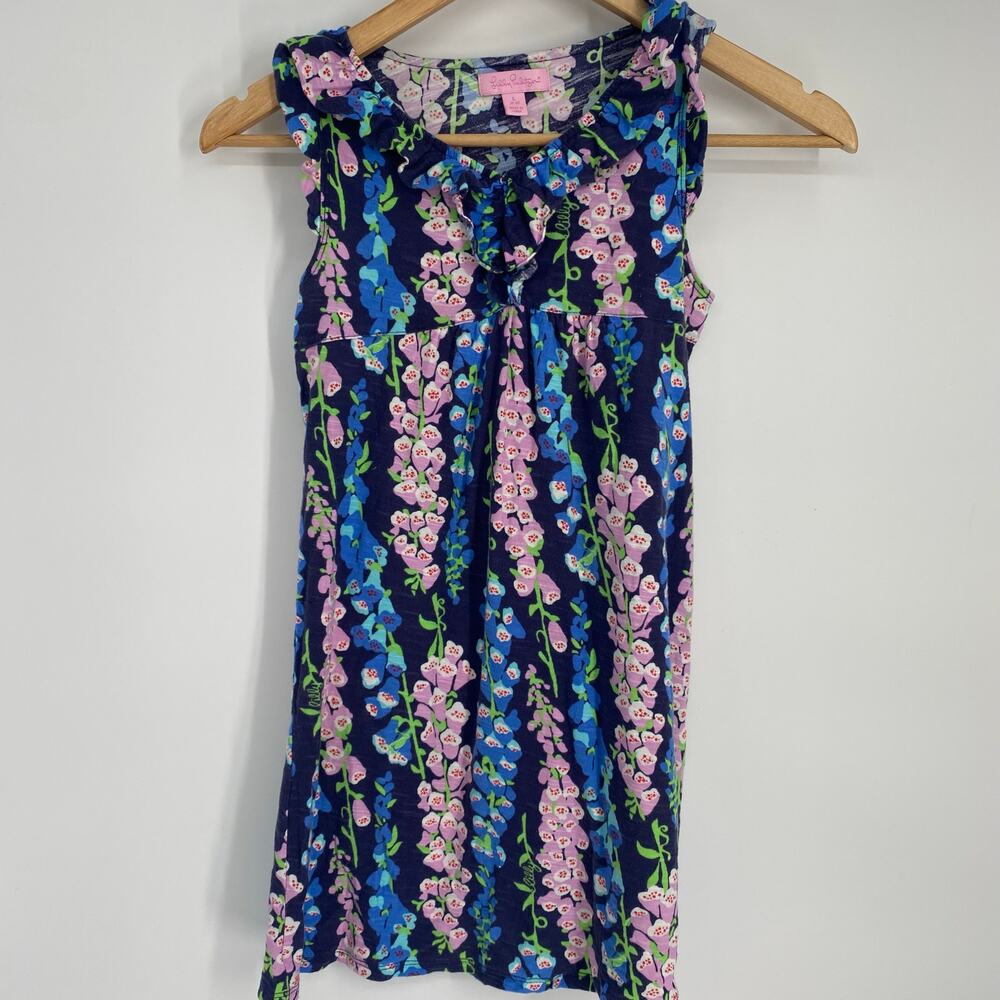 Lilly Pulitzer Mini Clare Dress Girls Large Foxglove Coastal Vacation Resortwear